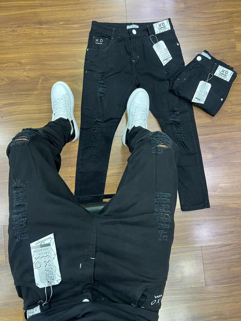 Calça jogador Brow jeans preta