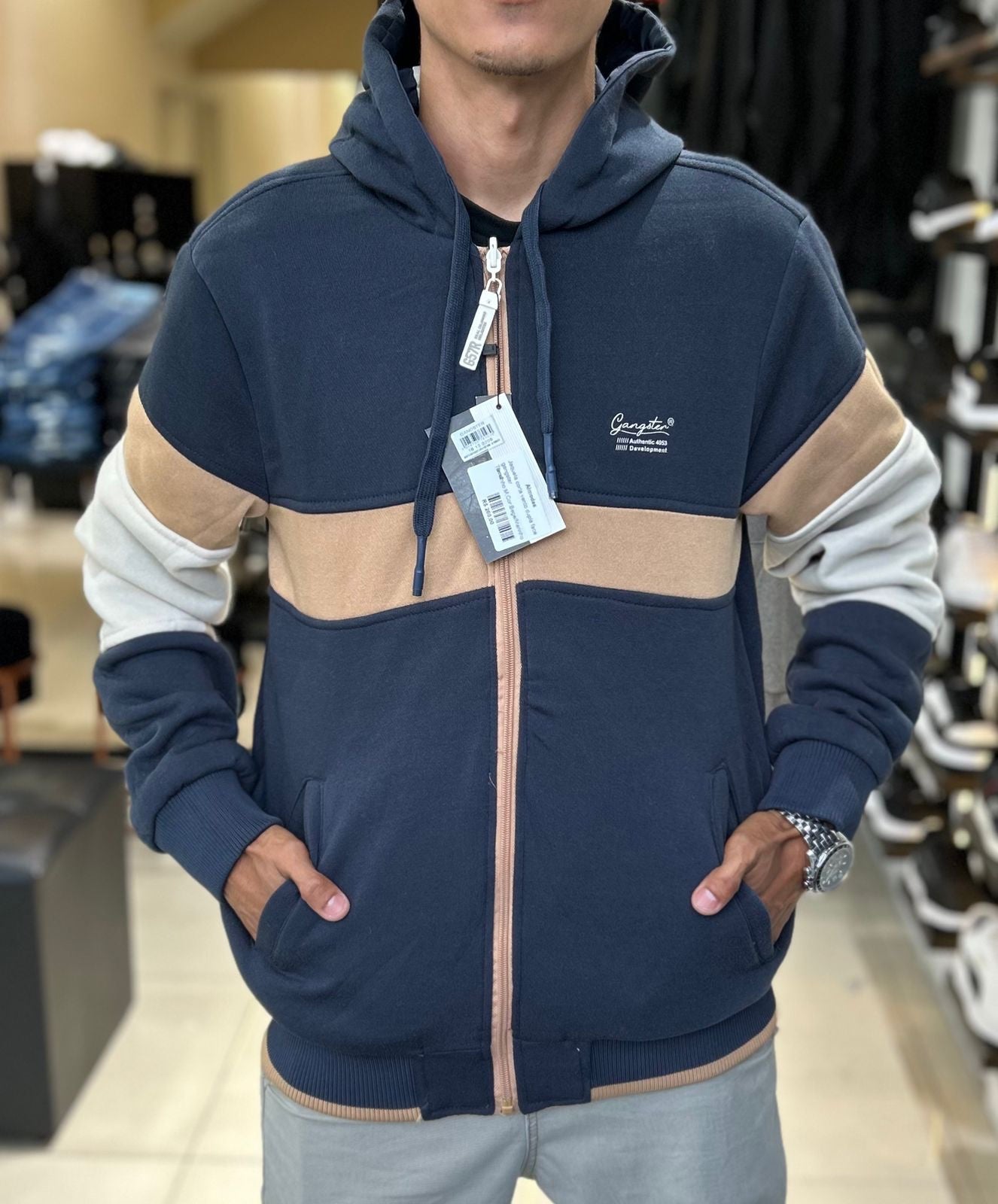 Jaqueta corta vento dupla face gangster