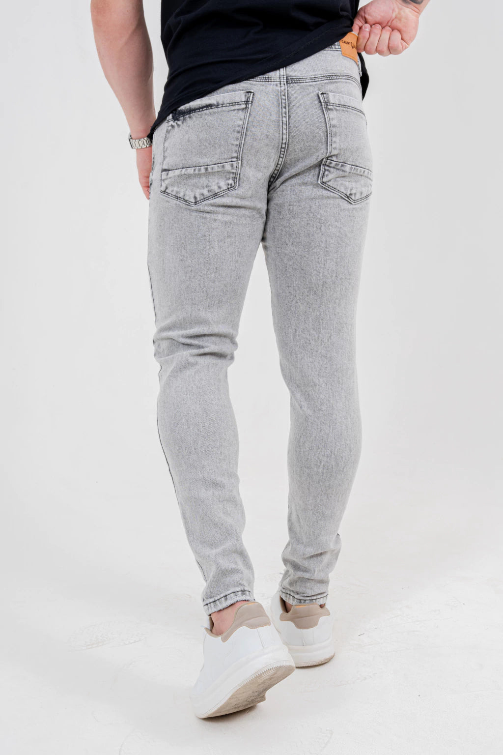 Calça Skinny Marmorizada Destroyed