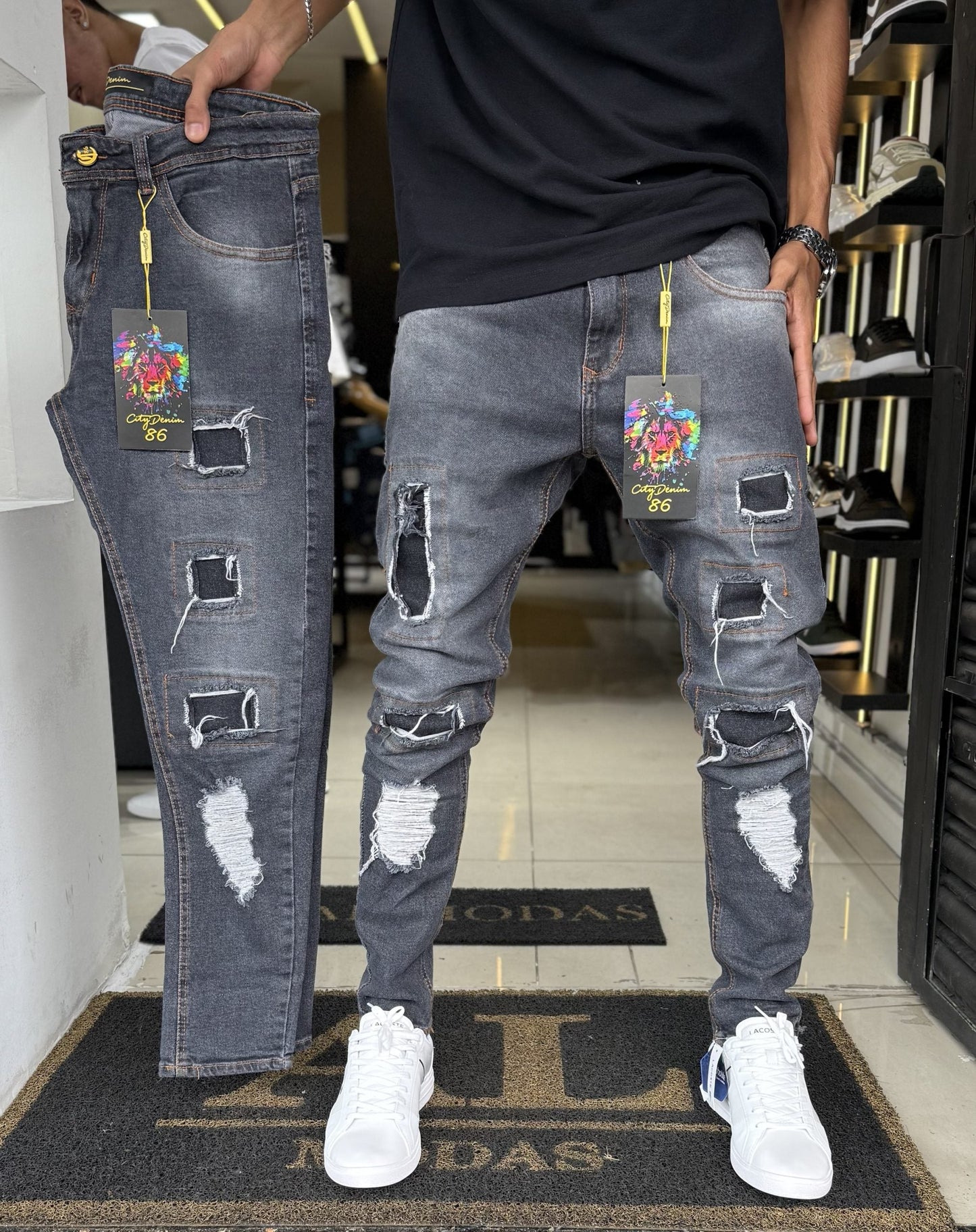 Calça City Denim quadradinha
