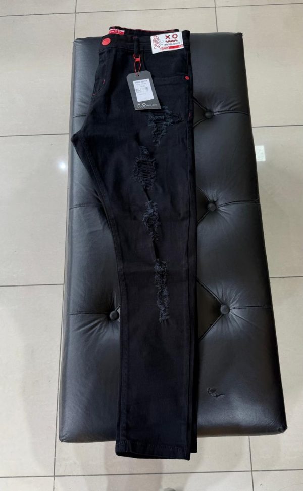 Calça Brow Jeans Preta rasgada