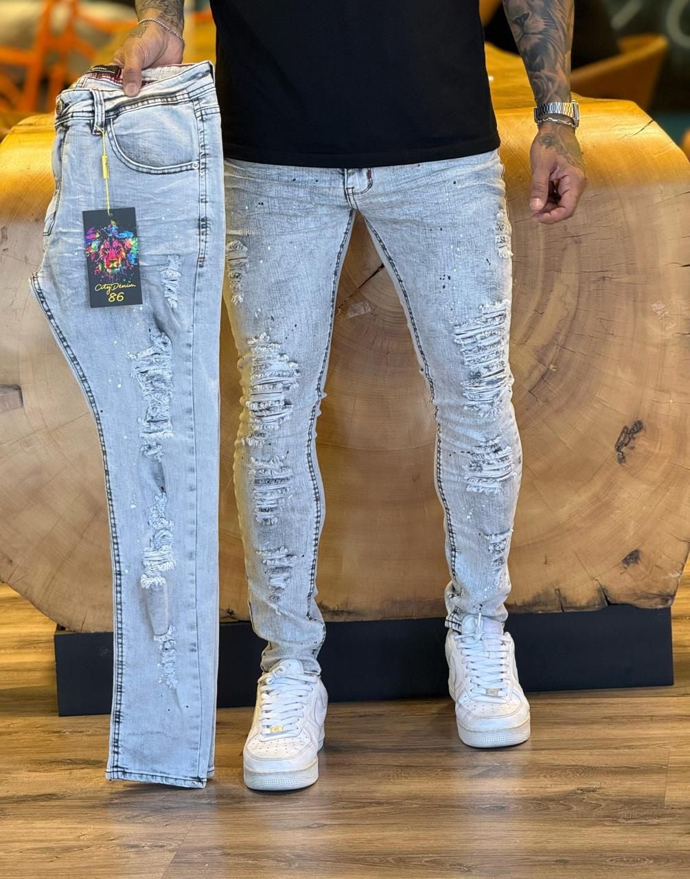 Calça City Denim Rasgadinha