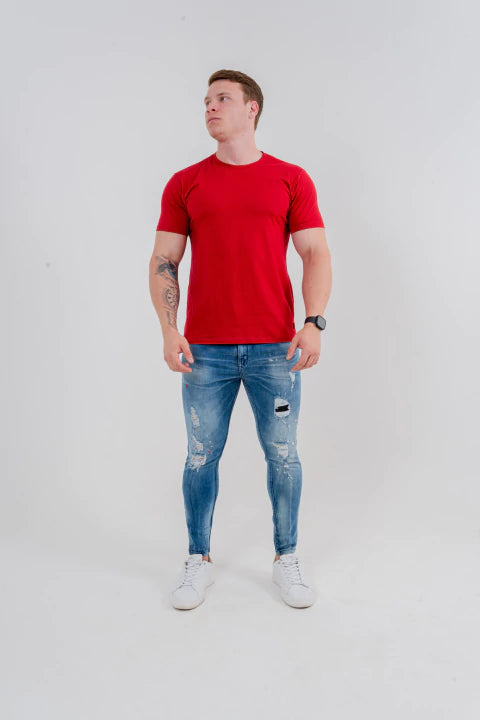 Calça Skinny Destroyed C/Patch