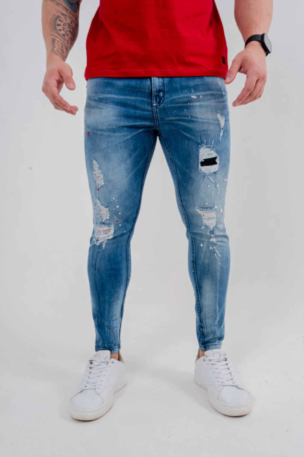 Calça Skinny Destroyed C/Patch