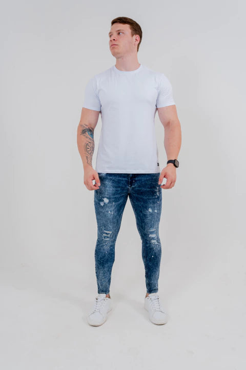 Calça Skinny Destroyed C/Pigm.