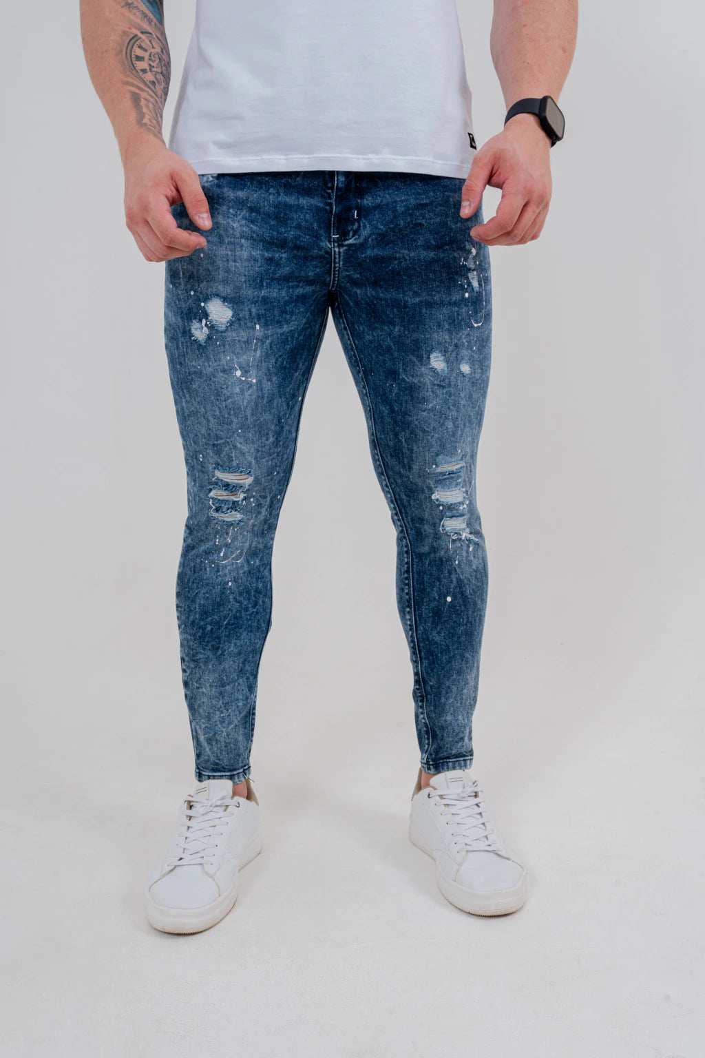 Calça Skinny Destroyed C/Pigm.