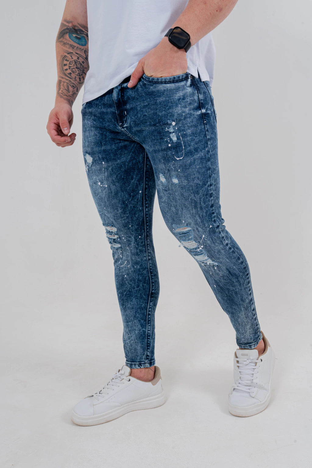 Calça Skinny Destroyed C/Pigm.