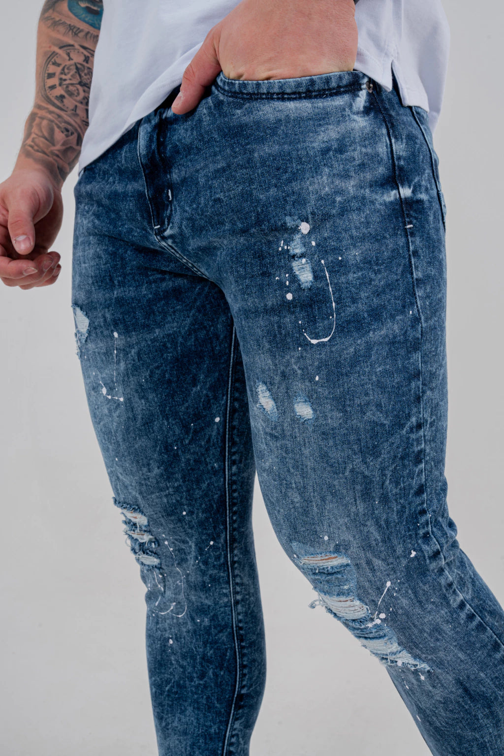 Calça Skinny Destroyed C/Pigm.