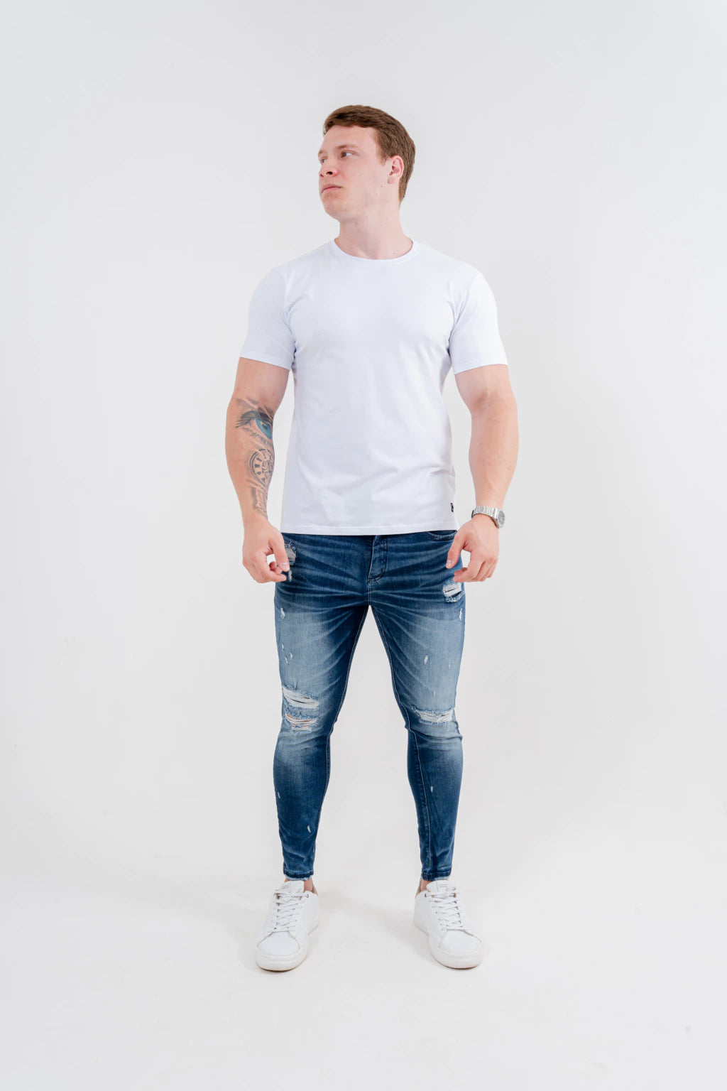 Calça Skinny Destroyed C/ Patch