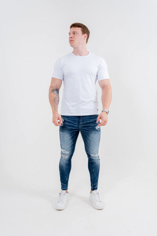 Calça Skinny Destroyed C/ Patch