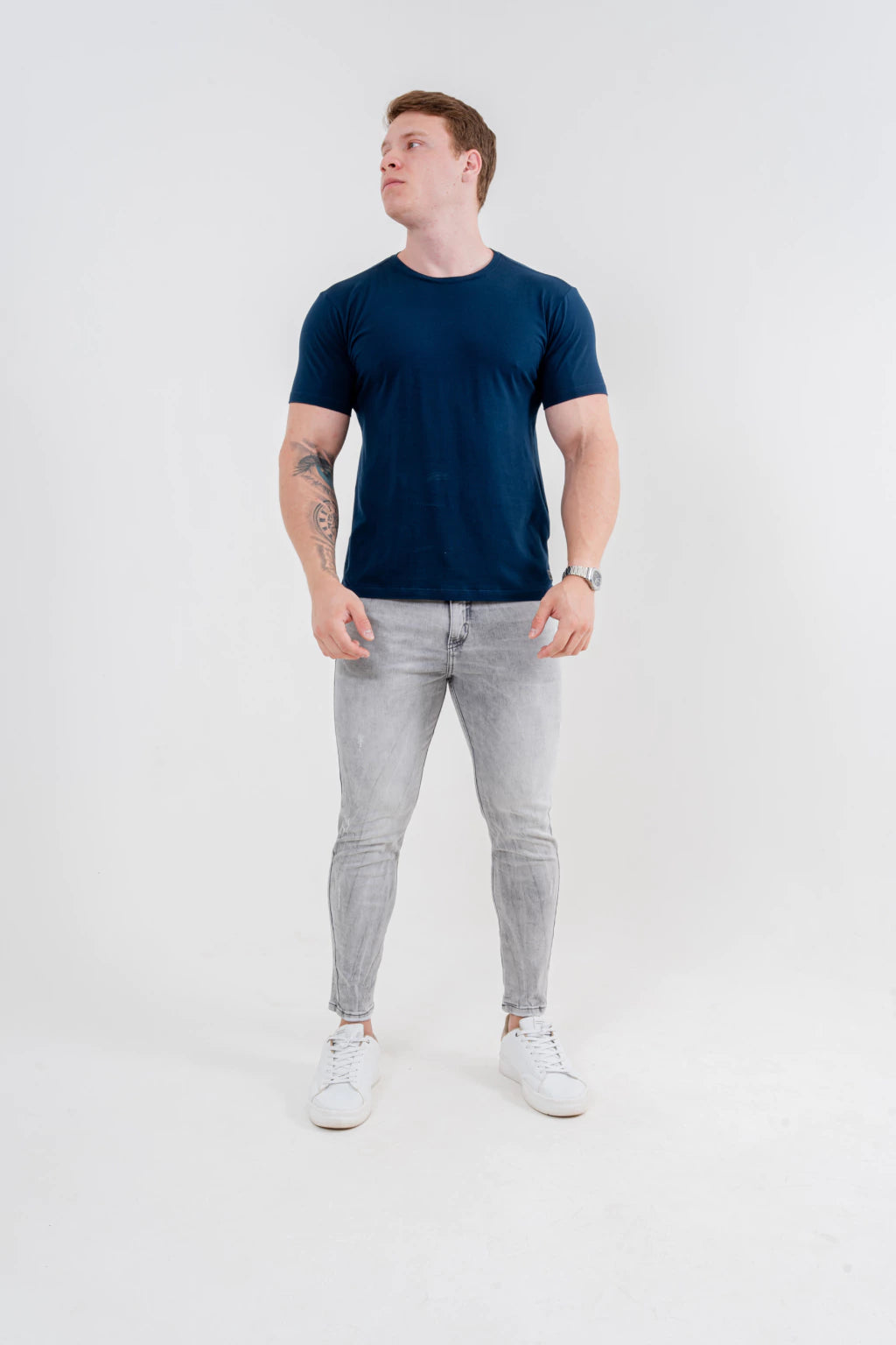 Calça Skinny Destroyed Cinza