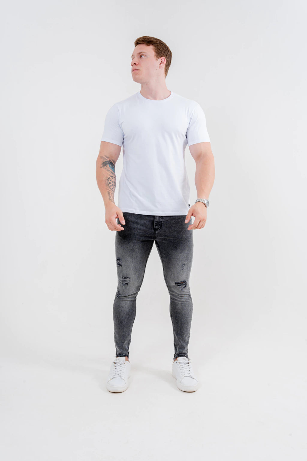 Calça Skinny Destroyed Marmorizada