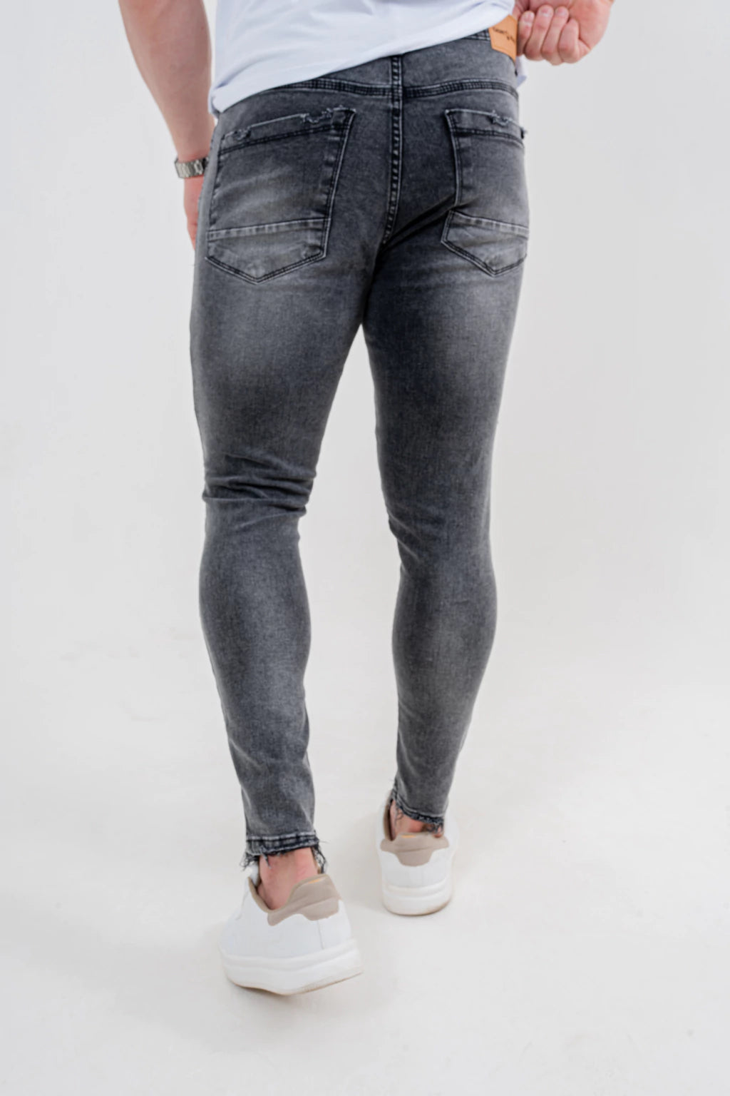 Calça Skinny Destroyed Marmorizada