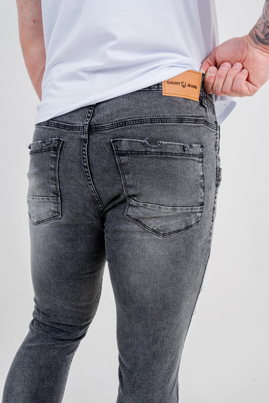 Calça Skinny Destroyed Marmorizada