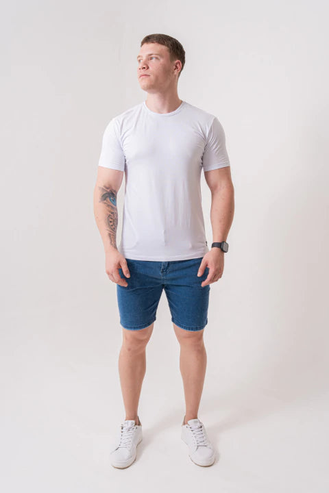 Bermuda Skinny Marmorizada Escuro