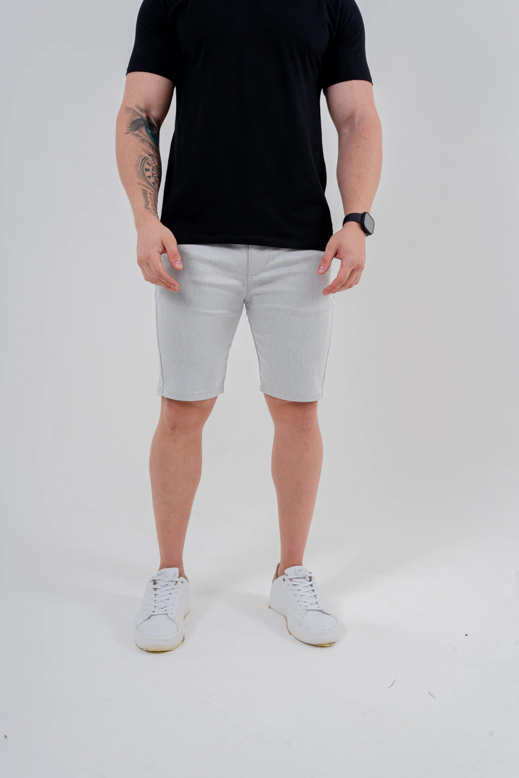 Bermuda Alfaiataria Cinza PT