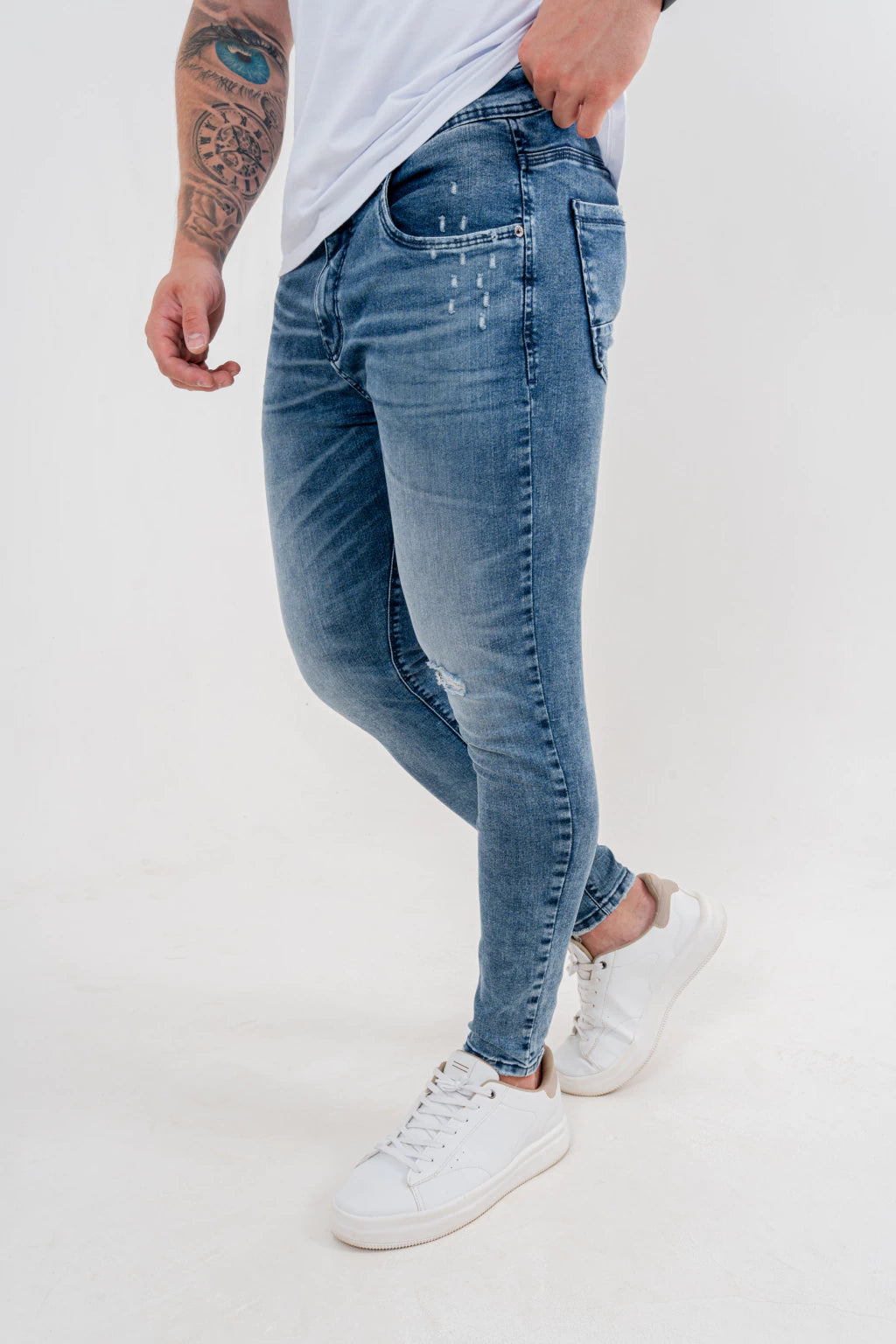 Calça Jeans Skinny Destroyed