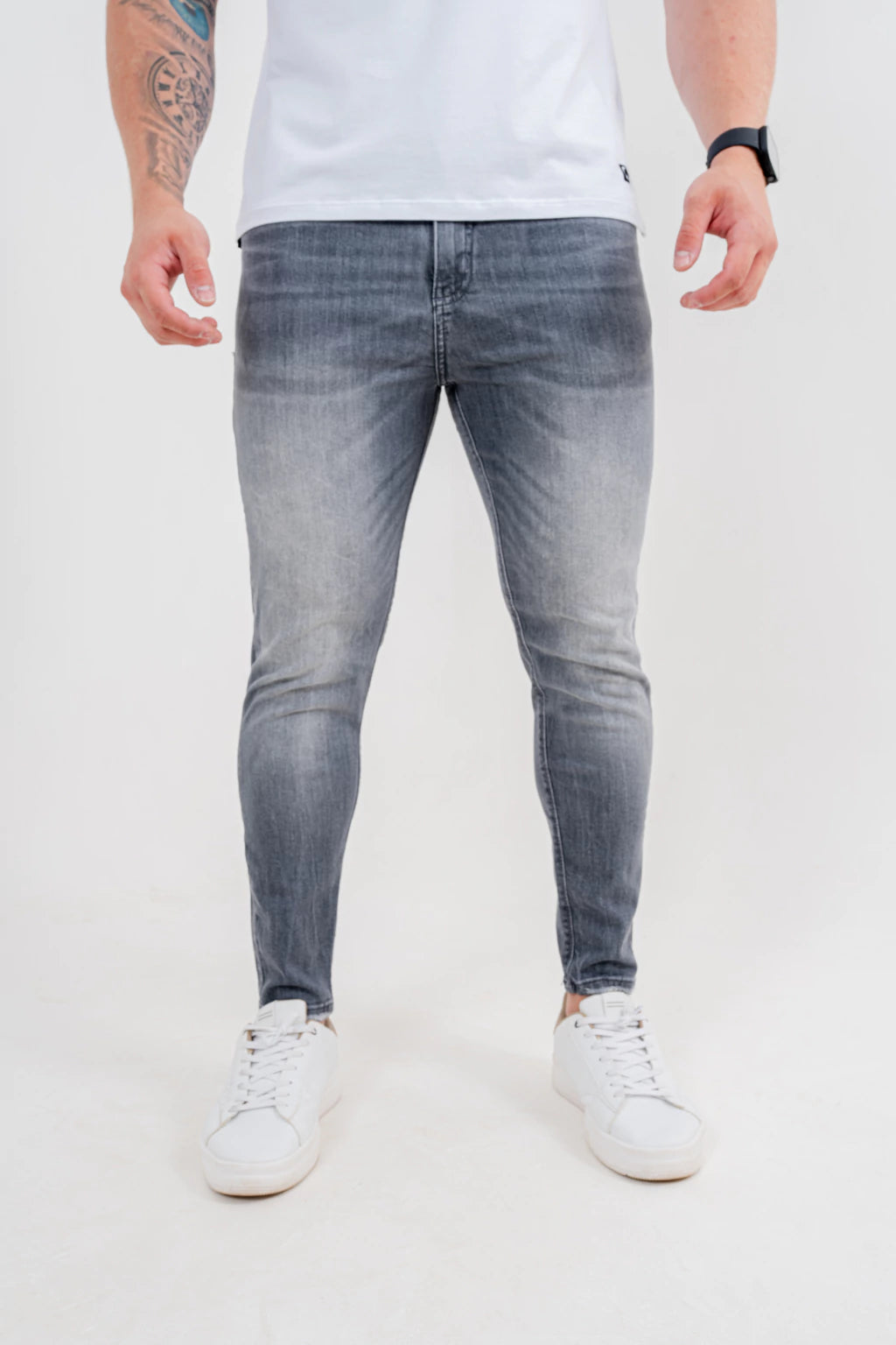 Calça Jeans Skinny Básica Cinza
