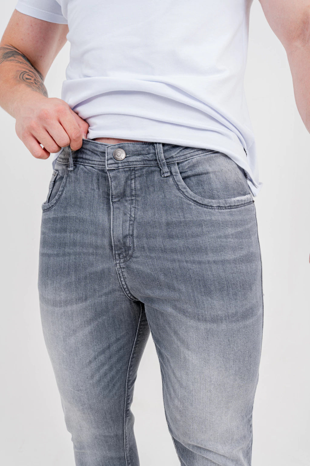 Calça Jeans Skinny Básica Cinza