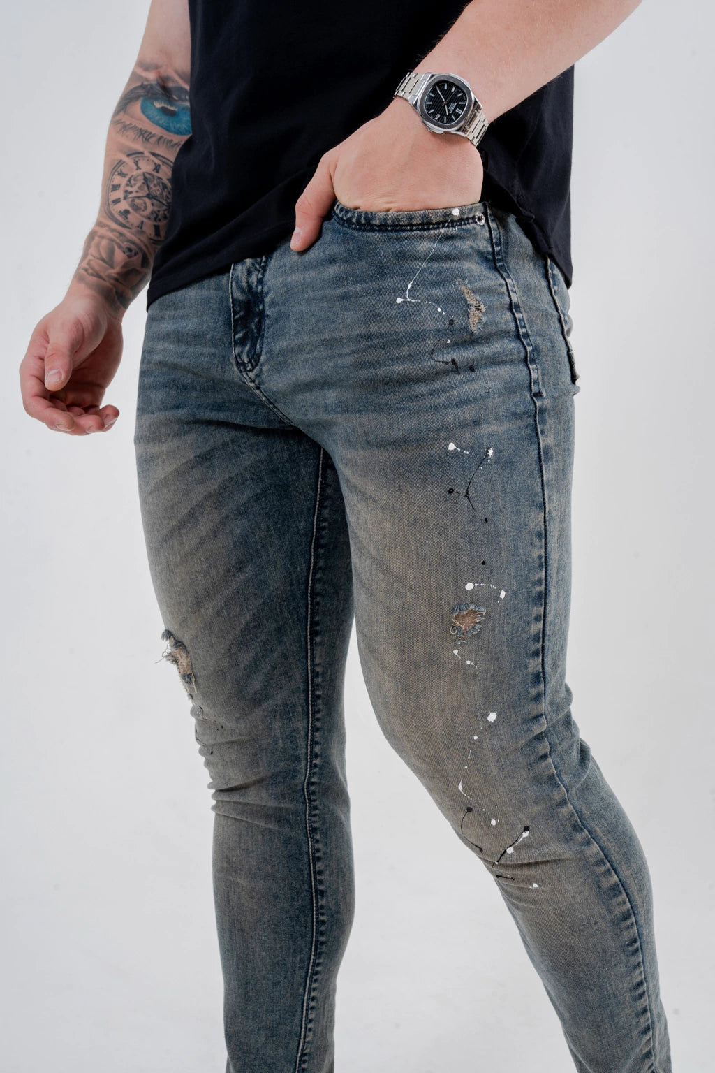 Calça Skinny Destroyed C/Pimento