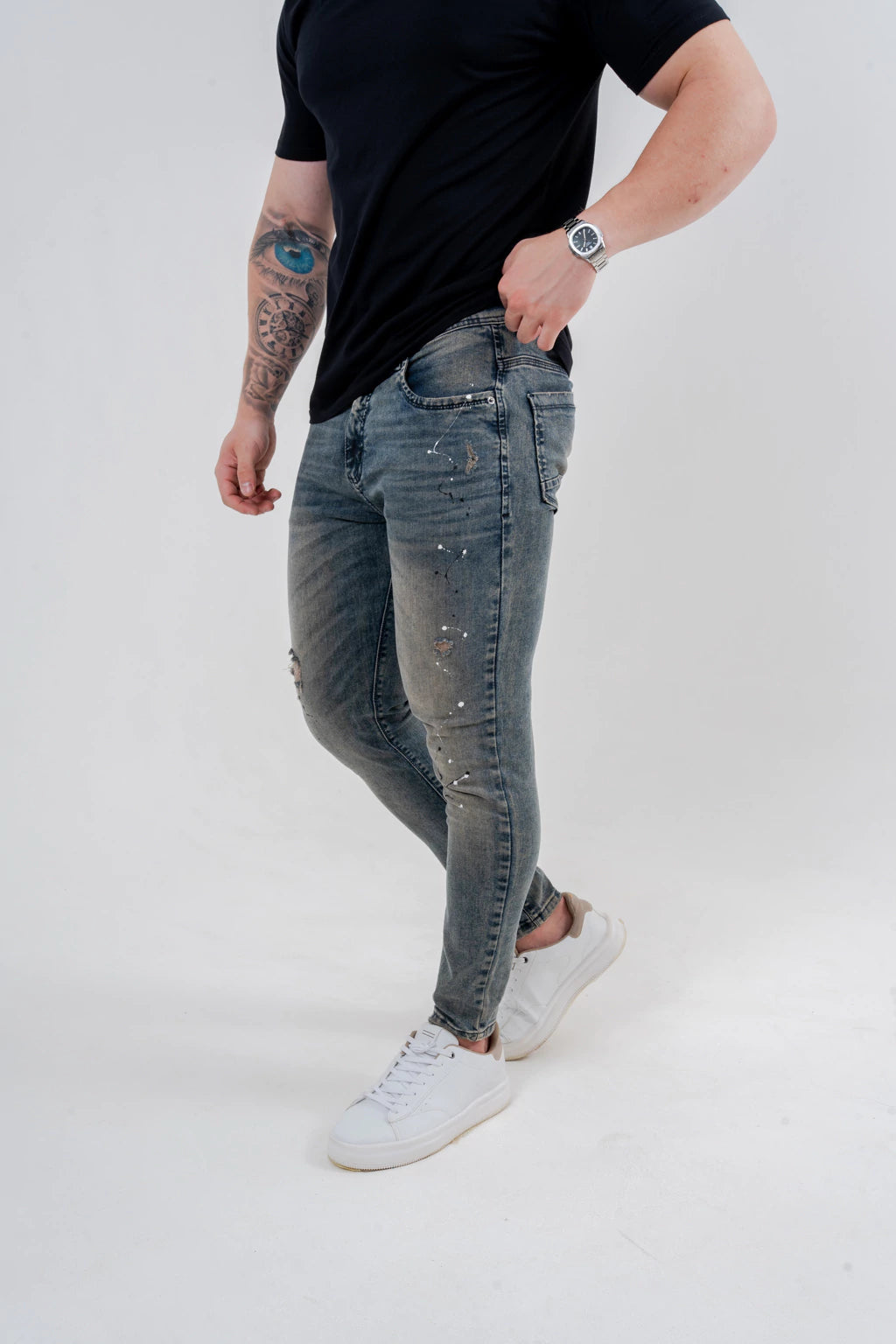 Calça Skinny Destroyed C/Pimento