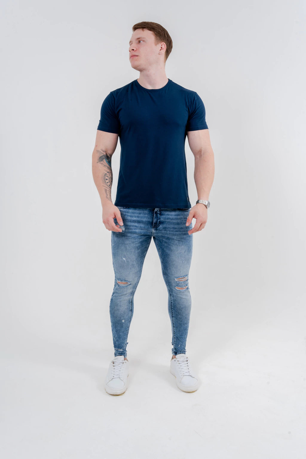 Calça Skinny Destroyed Escura