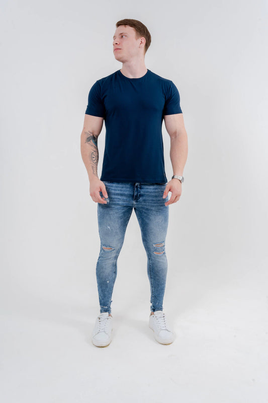 Calça Skinny Destroyed Escura