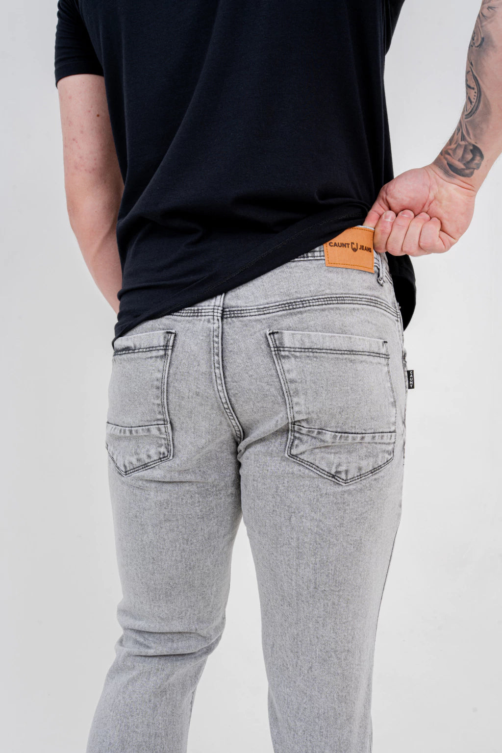 Calça Skinny Marmorizada Destroyed