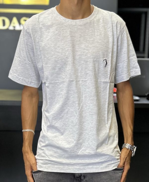 Camiseta Aleatory gola careca Cinza