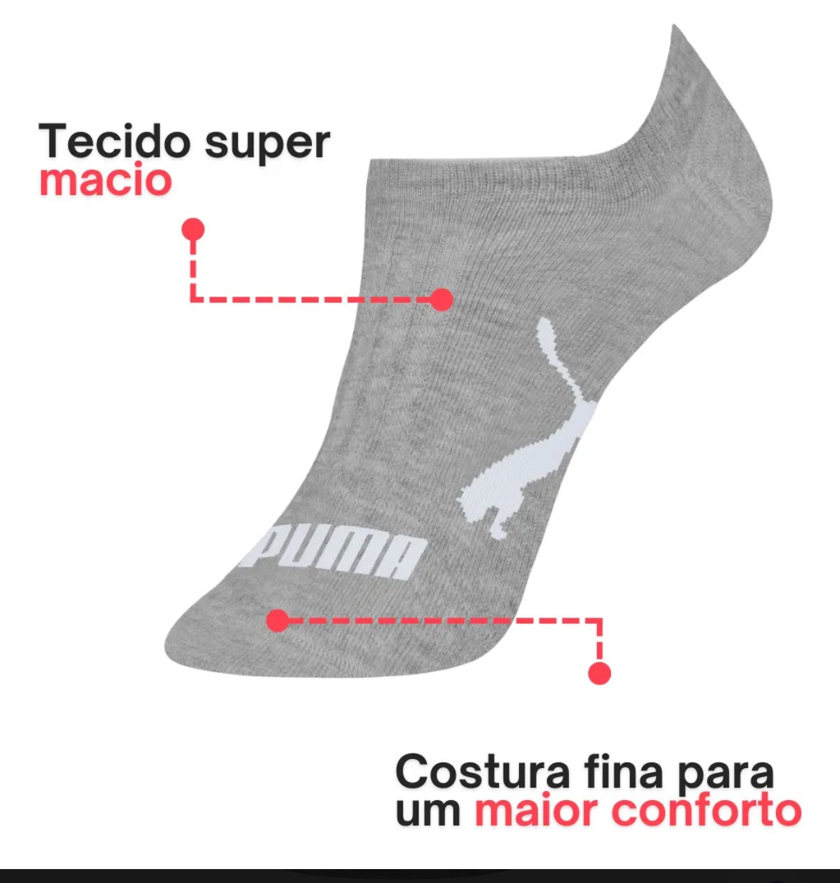 Meia sapatilha Puma 39 a 43