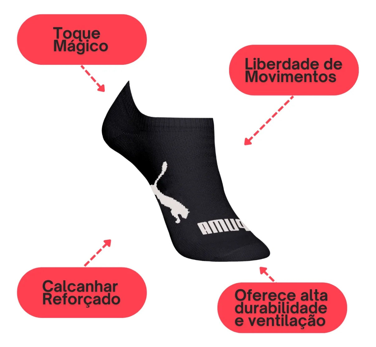 Meia sapatilha Puma 39 a 43