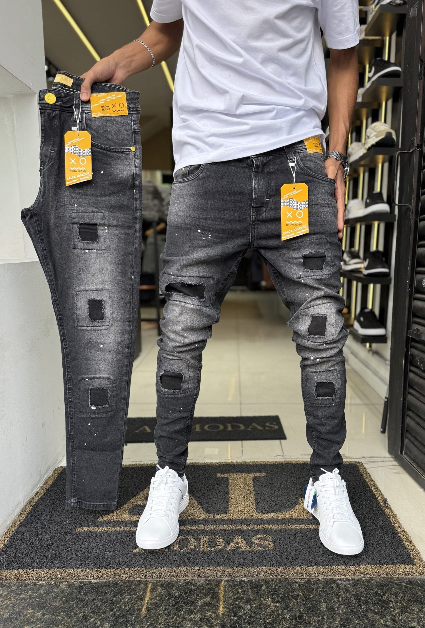 Calça Brow jeans grafite escura