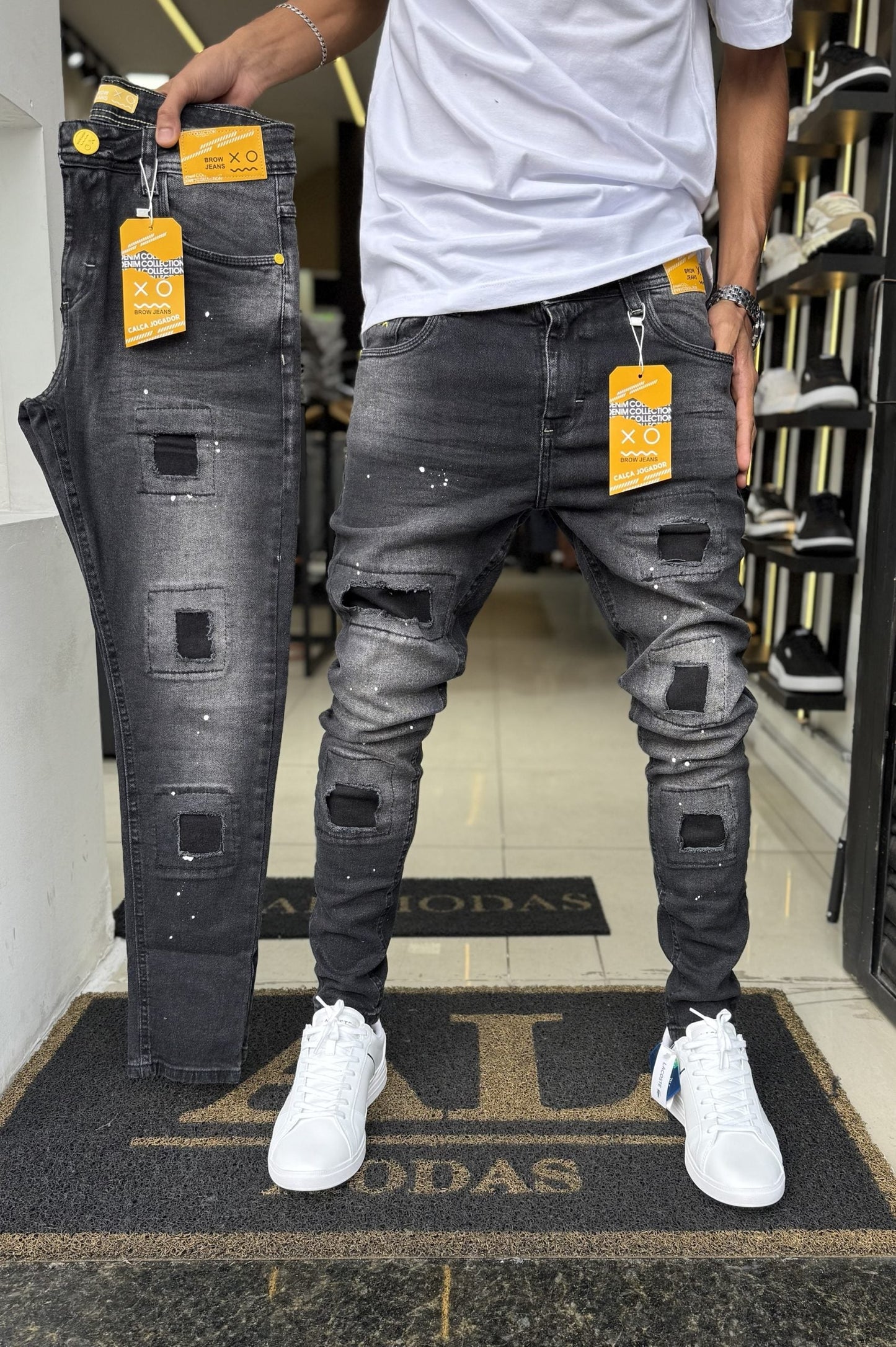 Calça Brow jeans grafite escura