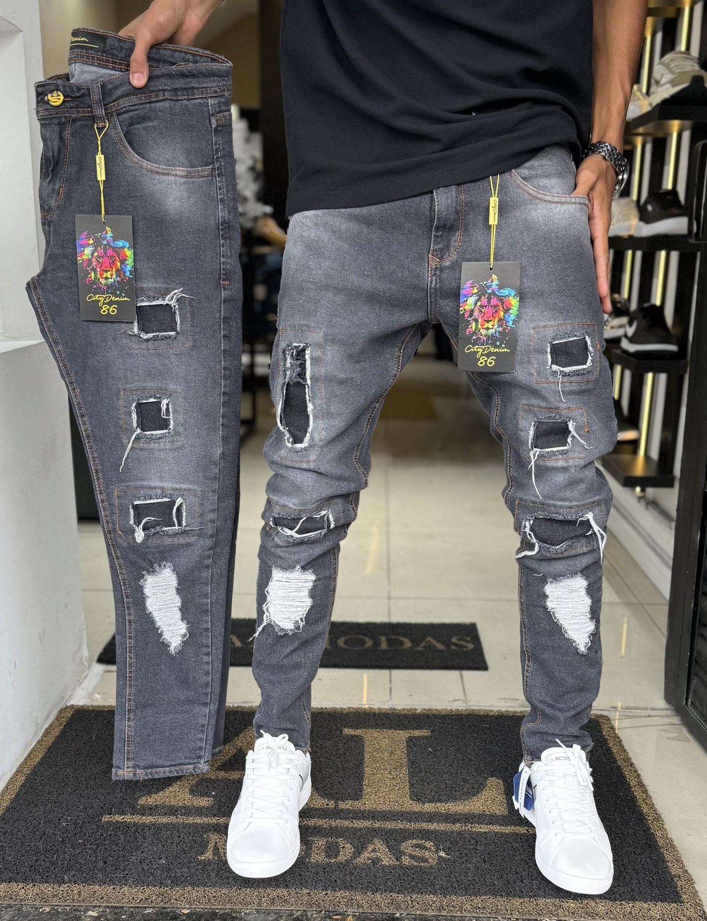 Calça City Denim quadradinha
