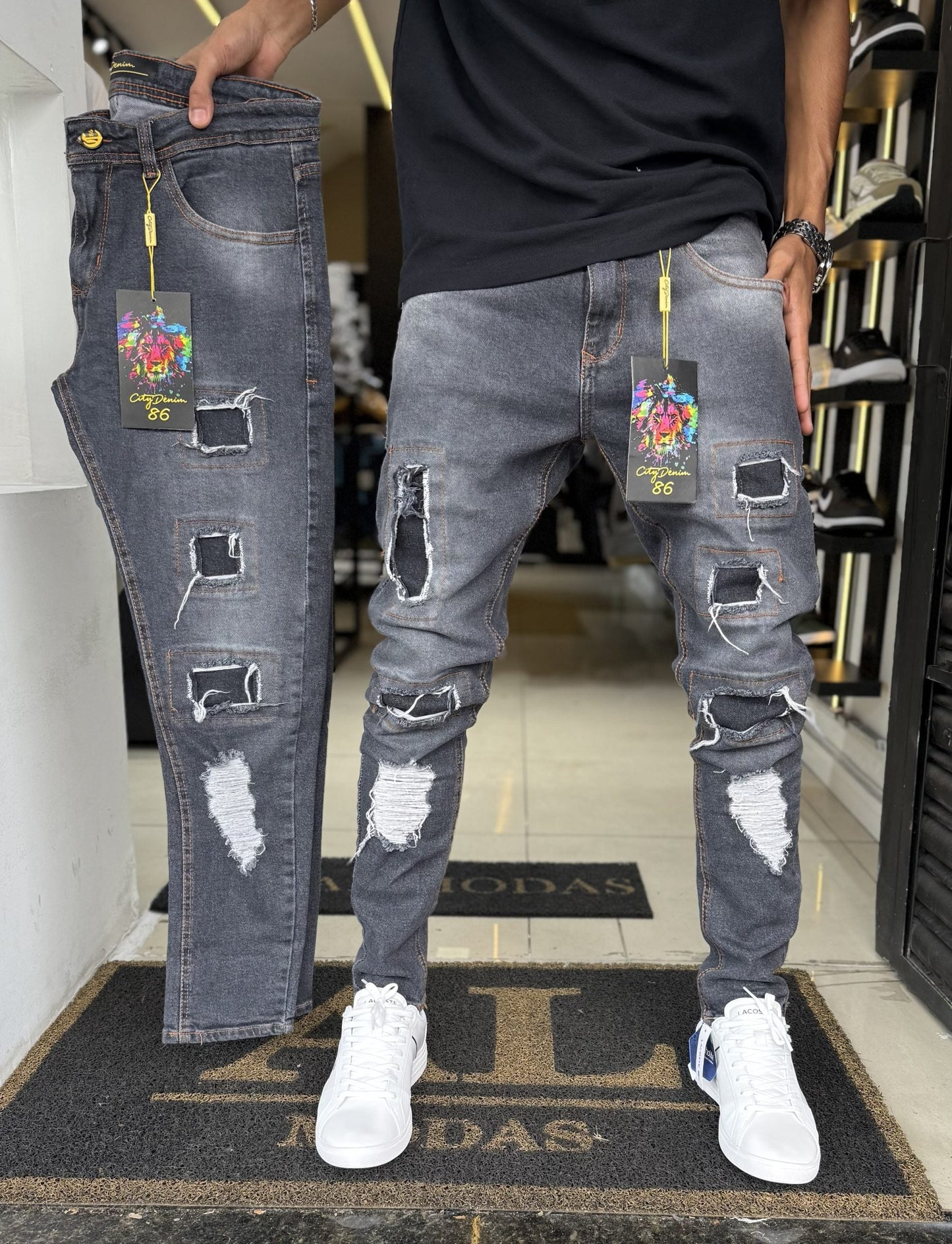 Calça City Denim quadradinha