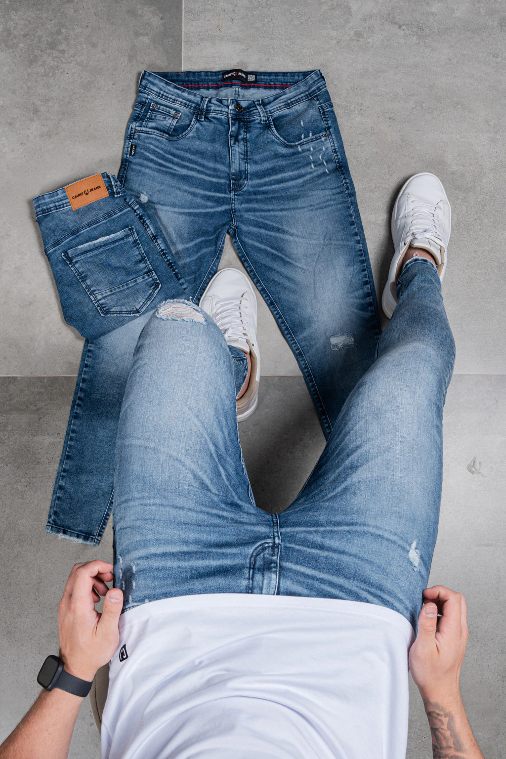 Calça Jeans Skinny Destroyed